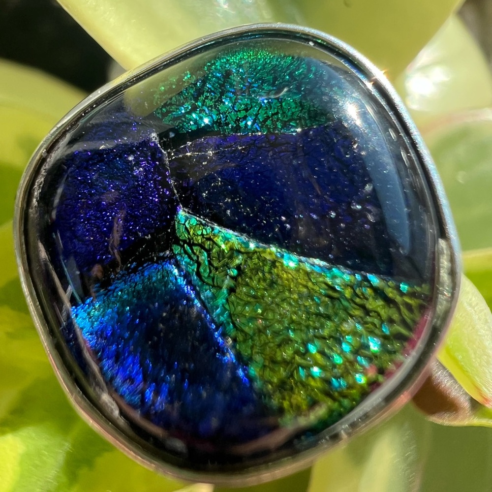 Hallmarked 925 size 10 adjustable ring .